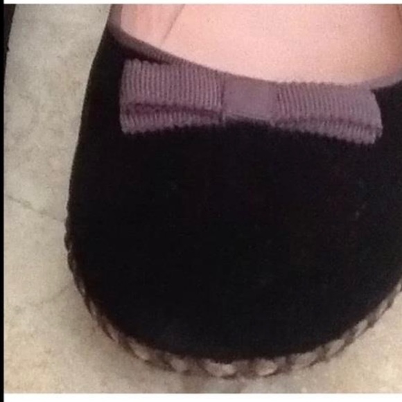MARC JACOBS BLACK VELVET BALLET FLATS SIZE 8
LAVENDER GROSGRAIN TRIM &  BOW - Picture 2 of 3